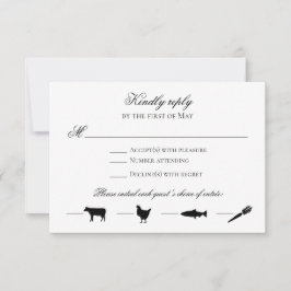 BEWERKBARE KLEUR Antwoordkaart met menu-pictogramm Kaart