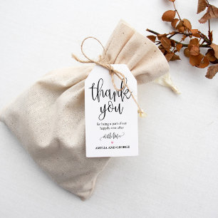 Bewerkbare Kleur Bedankt Tags Mooie Calligrafie Cadeaulabel