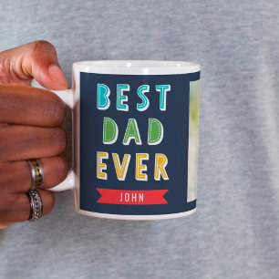 Bewerkbare kleur beste papa ooit gepersonaliseerde koffiemok