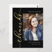 Bewerkbare kleur bij zijschrijven Dank u Briefkaar Briefkaart (Voorkant / Achterkant)