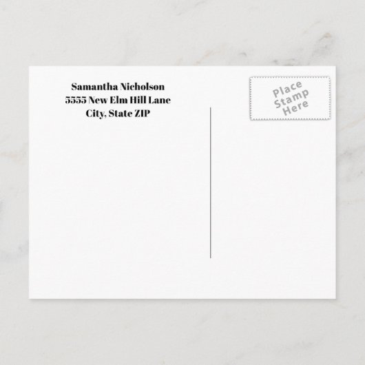 Bewerkbare kleur Blauw Afstuderen Foto Opslagdatum Aankondigingskaart (Achterkant)