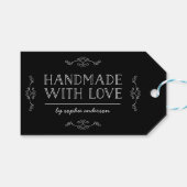 Bewerkbare kleur bloeit handgemaakt met liefde cadeaulabel (Voorkant (Horizontaal))