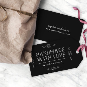 Bewerkbare kleur bloeit handgemaakt met liefde cadeaulabel