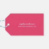 Bewerkbare kleur bloeit handgemaakt met liefde cadeaulabel (Achterkant Horizontaal)