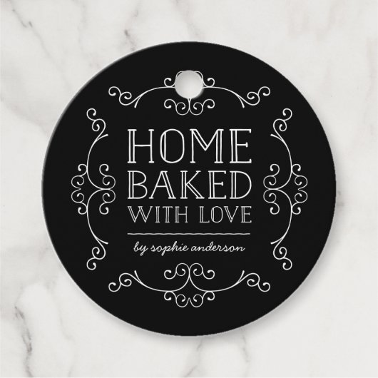 Bewerkbare kleur bloeit thuis gebakken met liefde  bedankjes labels (Voorkant)