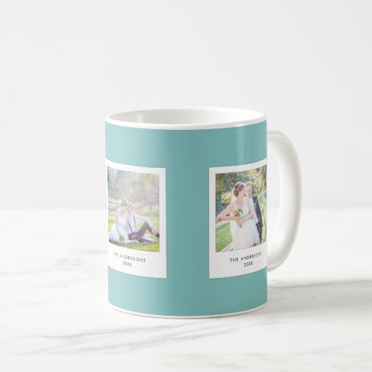 Bewerkbare kleur bruiloft Instant Fotostijl Koffiemok (Voorkant rechts)