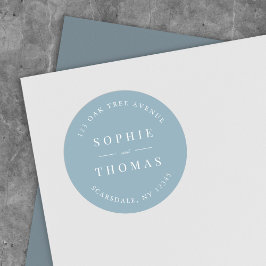 Bewerkbare kleur Bruiloft Retouradres Modern Ronde Sticker