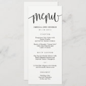 BEWERKBARE KLEUR Calligraphy Menukaart #LCC (Voorkant / Achterkant)