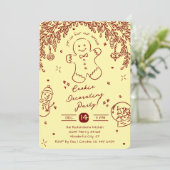 Bewerkbare Kleur Cookie Decorating Party Doodles Kaart (Staand voorkant)