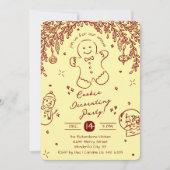 Bewerkbare Kleur Cookie Decorating Party Doodles Kaart (Voorkant)