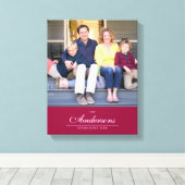 Bewerkbare kleur Cursief De familienaam Foto Canvas Afdruk (Insitu (Houten vloer))