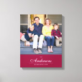 Bewerkbare kleur Cursief De familienaam Foto Canvas Afdruk (Voorkant)