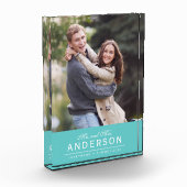 BEWERKBARE KLEUR Cursieve heer en mevrouw Familief Fotoblokken (Links)