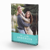 BEWERKBARE KLEUR Cursieve heer en mevrouw Familief Fotoblokken (Rechts)