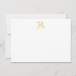 BEWERKBARE KLEUR EM Monogram ME Monogram Notecards Notitiekaartje