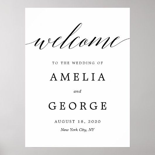 Bewerkbare KLEUR en GROOTTE Welkomstbord MSC Poster (Voorkant)