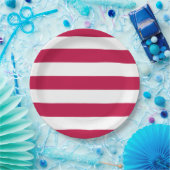 Bewerkbare kleur en grote witte strepen papieren bordje (Feest)