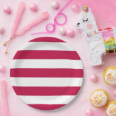 Bewerkbare kleur en grote witte strepen papieren bordje (Feest)