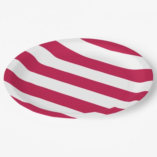 Bewerkbare kleur en grote witte strepen papieren bordje (Gekanteld)