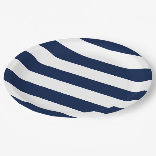 Bewerkbare kleur en grote witte strepen papieren bordje (Gekanteld)