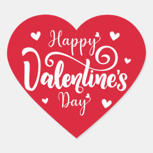 Bewerkbare Kleur Gelukkige Valentijnsdag Typografi Hart Sticker