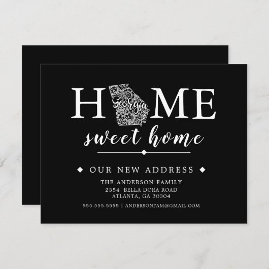 Bewerkbare kleur GEORGIA Bewegende aankondiging (Voorkant / Achterkant)