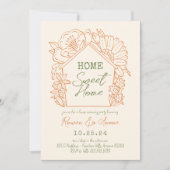 Bewerkbare kleur Handgetrokken Sweet House Warming Kaart (Voorkant)