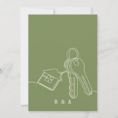 Bewerkbare kleur Handgetrokken Sweet House Warming Kaart (Achterkant)