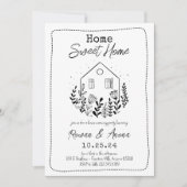 Bewerkbare kleur Handgetrokken Sweet House Warming Kaart (Voorkant)