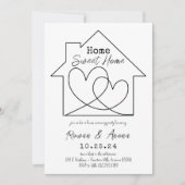 Bewerkbare kleur Handgetrokken Sweet House Warming Kaart (Voorkant)