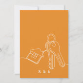 Bewerkbare kleur Handgetrokken Sweet House Warming Kaart (Achterkant)