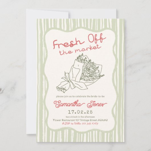 Bewerkbare kleur Handrawn Fresh Off the Market BS Kaart (Voorkant)