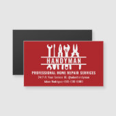 Bewerkbare kleur Handyman Business Magnetische Kaa (Voorkant / Achterkant)