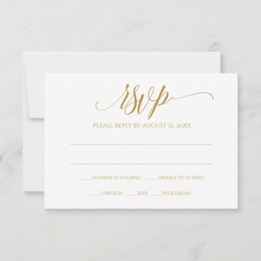 BEWERKBARE KLEUR: Hope Calligraphy RSVP Kaart (Voorkant)