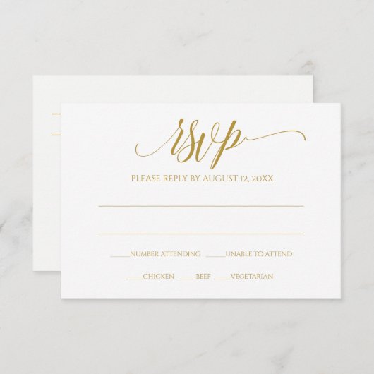 BEWERKBARE KLEUR: Hope Calligraphy RSVP Kaart (Voorkant / Achterkant)