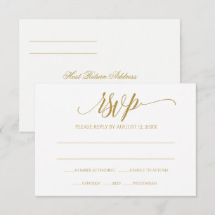BEWERKBARE KLEUR: Hope Calligraphy RSVP-kaart Kaart