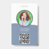 bewerkbare kleur ID Badge met QR Code (Voorzijde)