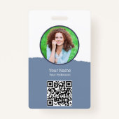 bewerkbare kleur ID Badge met QR Code (Voorkant)