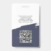 Bewerkbare kleur ID foto, QR & barcode medewerker Badge (Achterkant)