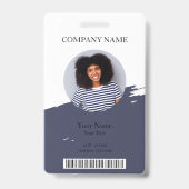 Bewerkbare kleur ID foto, QR & barcode medewerker Badge (Voorkant)