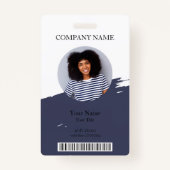 Bewerkbare kleur ID foto, QR & barcode medewerker Badge (Voorkant)