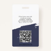 Bewerkbare kleur ID foto, QR & barcode medewerker Badge (Achterkant)