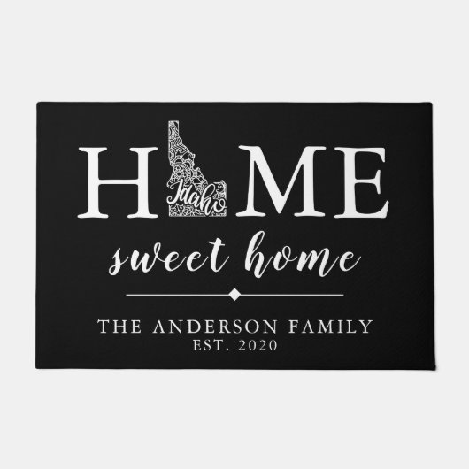 Bewerkbare kleur IDAHO gepersonaliseerde status Deurmat (Voorkant)