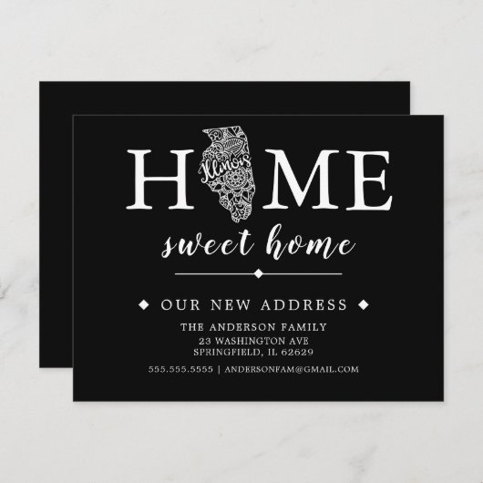 Bewerkbare kleur ILLINOIS Bewegende Aankondiging (Voorkant / Achterkant)