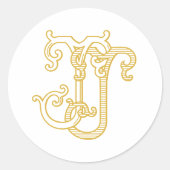 BEWERKBARE KLEUR JJ Monogram JJ Initialen Stickers (Voorkant)