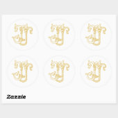 BEWERKBARE KLEUR JJ Monogram JJ Initialen Stickers (Vel)