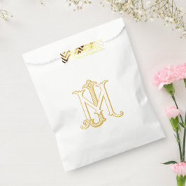 BEWERKBARE KLEUR JM Monogram MJ Logo Favor Bag Bedankzakje
