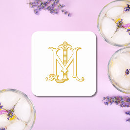 BEWERKBARE KLEUR JM Monogram MJ Monogram Onderzett Kartonnen Onderzetters