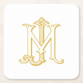 BEWERKBARE KLEUR JM Monogram MJ Monogram Onderzett Kartonnen Onderzetters (Voorkant)