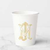 BEWERKBARE KLEUR JM Monogram MJ Monogram Papier Cu Papieren Bekers (Achterkant)